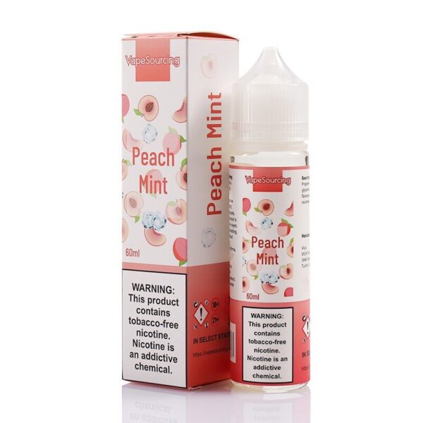 Vapesourcing Peach Mint 60ml E-Juice | Juicy Peach & Refreshing Mint Blend