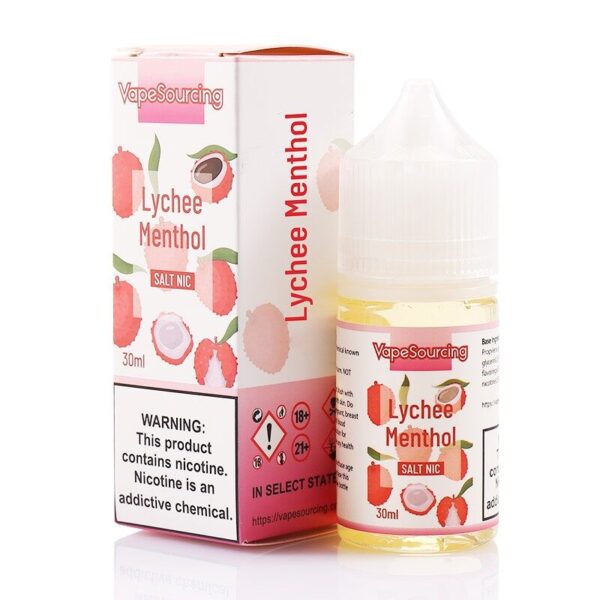 Vapesourcing Salt Series Lychee Menthol 30ml E-Juice | Sweet Lychee & Crisp Menthol Blend