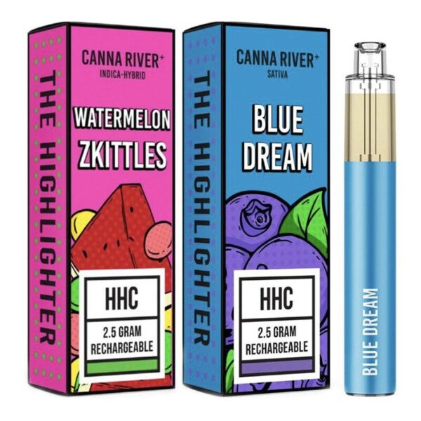 Canna River Highlighter HHC Disposable Vape 2.5g | Sativa-Hybrid Strain | Anti-Anxiety Effects | USA-Grown Hemp