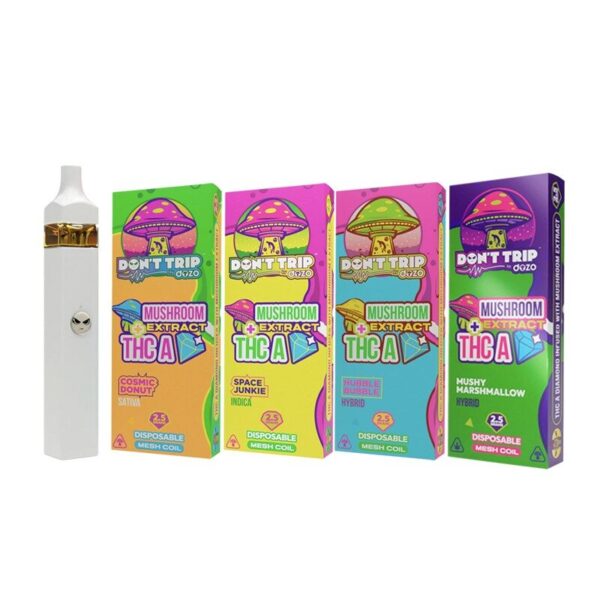 Dozo Don’t Trip Mushroom THC-A Diamond Disposable Vape – 2500mg, Rechargeable, Mesh Coil, 6 Flavors