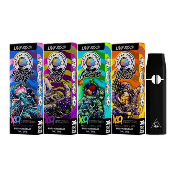 Galaxy Treats KO Live Resin Disposable Vape: 3G THC-A Blend, Rechargeable, Lab-Tested – Made in USA