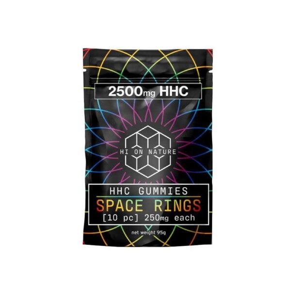 Hi On Nature Space Rings HHC Gummies: 2500mg Per Bag, Sour Gummy Worms – Premium Hemp Derived, Made in USA