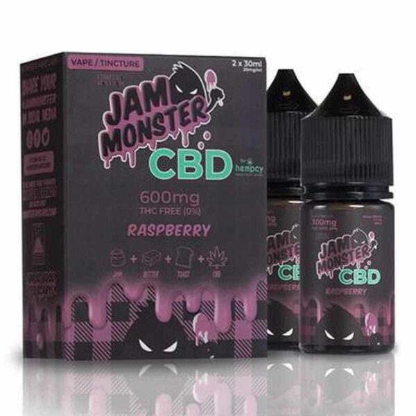 Jam Monster Raspberry CBD E-juice: Rich Raspberry Jam and Buttery Toast Flavor – Available in 600mg, 1200mg, 2400mg Strengths