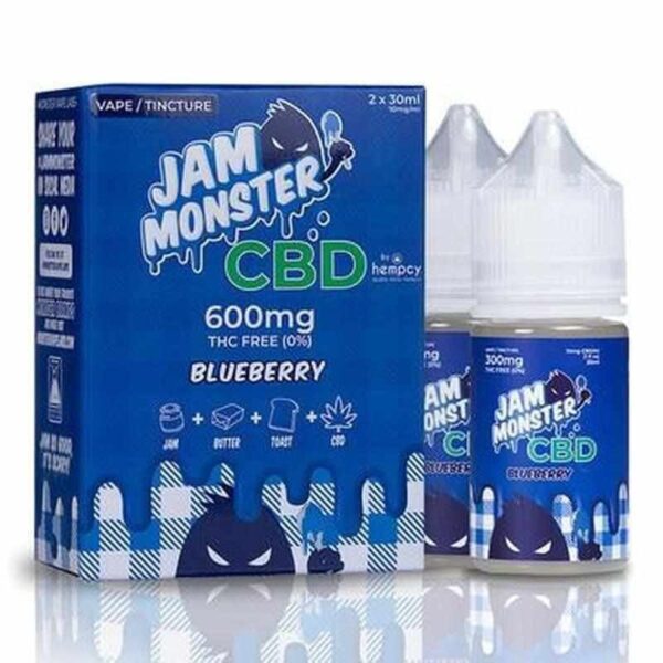 Jam Monster Blueberry CBD E-juice: 2x30ml, THC-Free – Blueberry Jelly and Buttered Toast Flavor, Ideal for Vaping