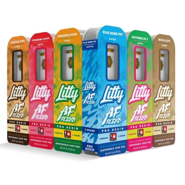 Litty AF Blend Pro Resin THC-A Disposable Vape – 2g Pure & Potent THC-A, Ceramic Coil, Adjustable Airflow, Lab Tested