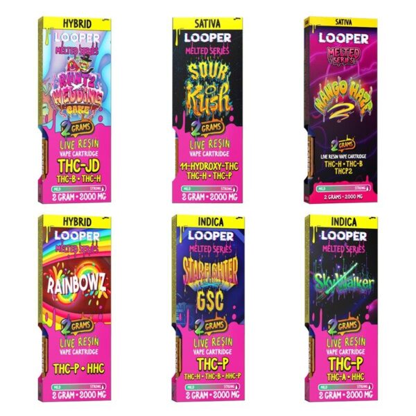 Looper Melted Series Live Resin Cartridge – 2g, 510 Thread, No Fillers, Variety of Strains, Lab Tested