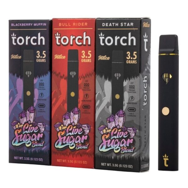 Torch Live Sugar Blend Disposable Vape – 3.5g THC, Preheating Function, USB Type-C, Draw-Activated