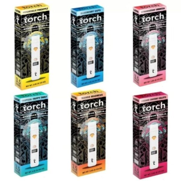 Torch Mind Melt Blend Disposable Vape – 3.5g THC-A and Mushroom Extract, Button-Activated, Type-C Charging