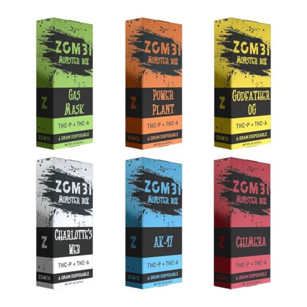 Zombi Monster Box THC-A Blend Disposable Vape: 6G High-Capacity Device with Ceramic Coil and Indicator Screen