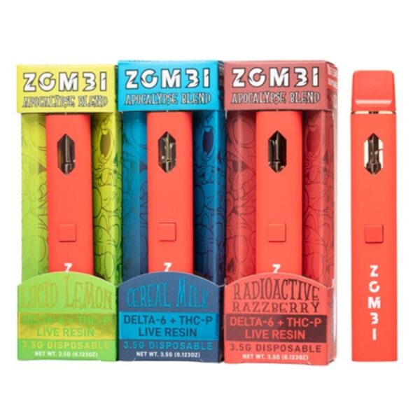 Zombi Apocalypse Blend Disposable Vape: 3.5G THC with Ceramic Coil and Rechargeable Battery for Smooth Vapor