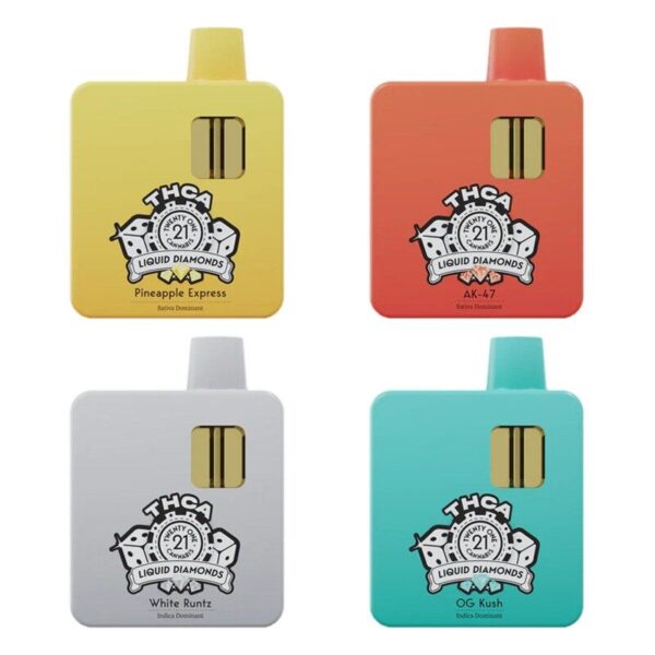 Twenty One Liquid Diamonds 3G THC-A Disposable Vape – Sub-Ohm Ceramic Coil with Preheat Function
