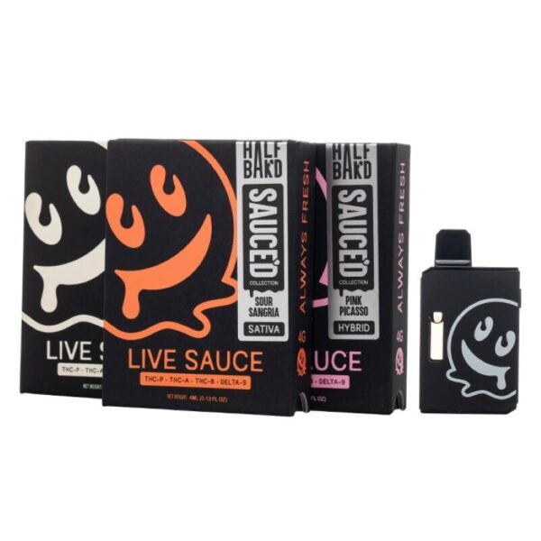 Half Bakd Sauced Collection THC Blend Disposable Vape: 4000mg Potent Blend with Pre-Heat Function & Rechargeable Battery