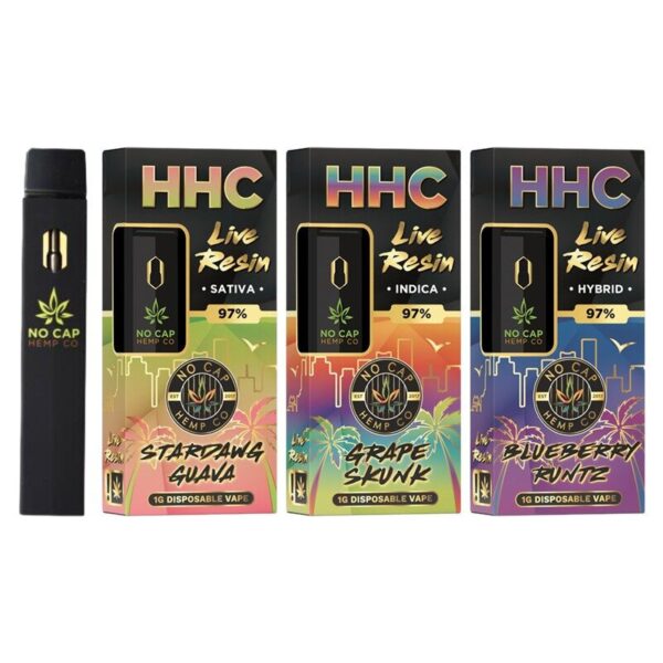 NO CAP HHC Live Resin Disposable Vape: 1000mg High-Potency 97% HHC with Vegetable-Derived Terpenes