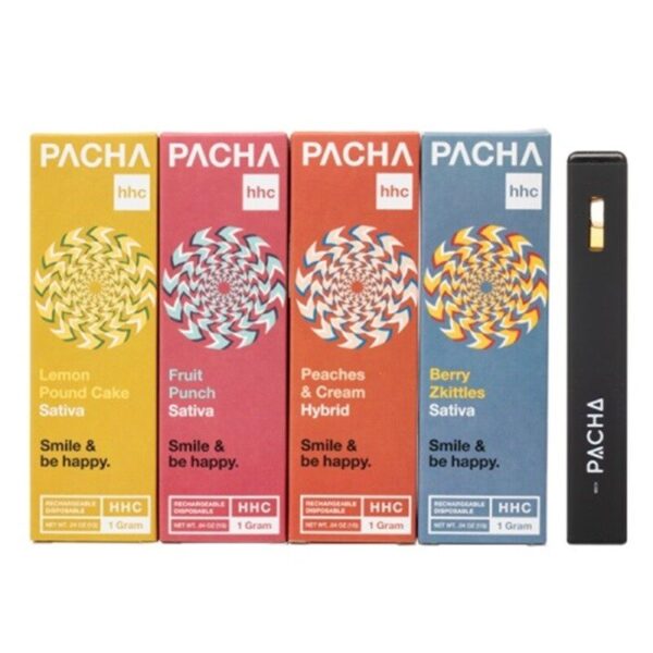 Pacha HHC Disposable Vape 1G: 1000mg Rechargeable with Juice Viewing Window for Enhanced Relaxation and Quality Assurance