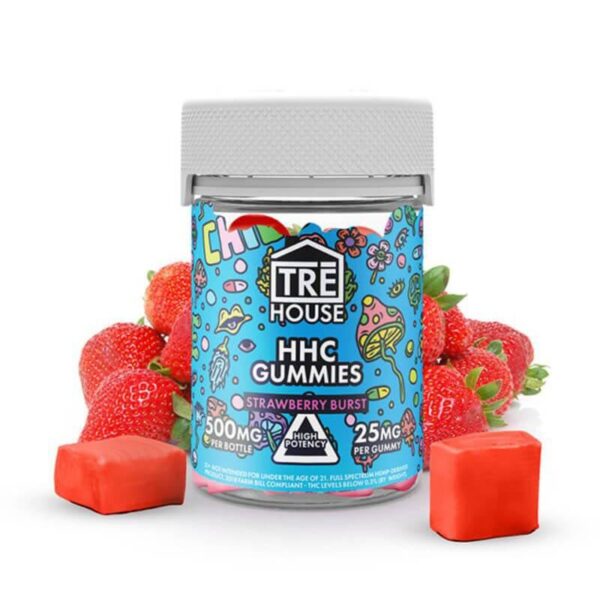 TRE House High Potency HHC Gummies – Vegan Gluten-Free Strawberry Burst – 25mg, 20 Count