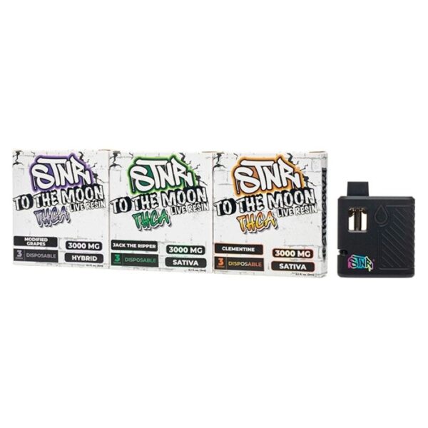STNR Creations To The Moon THC-A Disposable Vape – 3000mg Potent Draw-Activated Vape with Adjustable Airflow and Mesh Coil