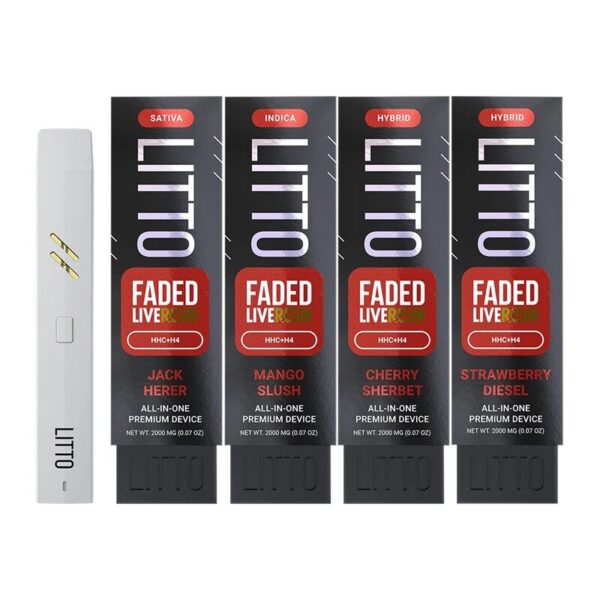 Litto Faded Live Resin HHC + H4 Disposable Vape – 2000mg Blended Cannabinoids with Ceramic Coil and Preheat Function