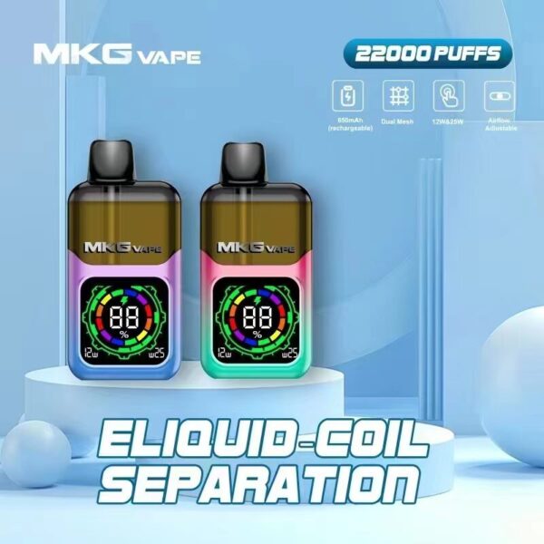 MKG Clear 22000 Puffs Disposable Vape Wholesale – Clear Oil Tank Vapes Digital Screen